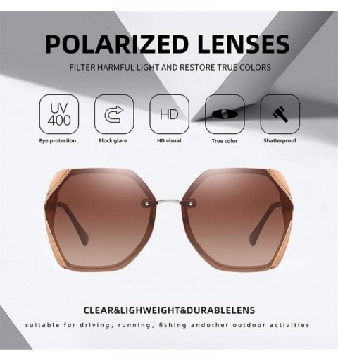 Oversized Women Sunglasses Polarized Oversized Frame Gradient Lens Square Sun Glasses For Female Goggle UV400 - C1black - C61...
