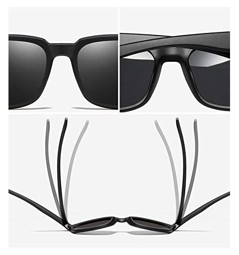 Square Men Square Sunglasses Driving Tr90 Polarized Sun Glasses for Men TAC1.1 Gift Items Male - Matte Black - CW18A78XU2R $1...