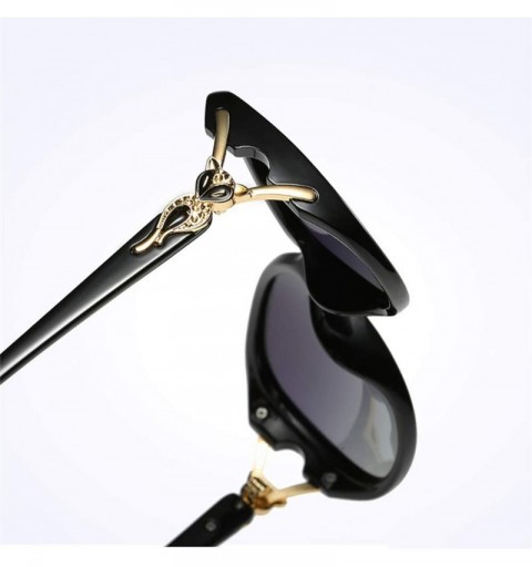 Rimless Women Cat Eye Sunglasses-Polarized Shade Glasses-Vintage Fox Decor Metal Frame - E - CU1905YLYZX $40.34