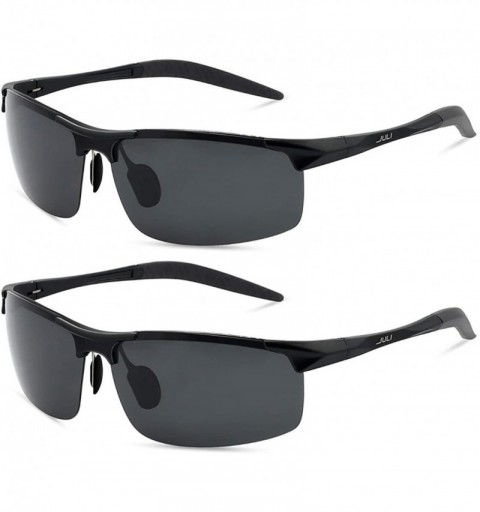 Rimless Polarized Sunglasses for Men Women Driving Fishing Running 8177 - 2 Pack(black+black) - CH192HMAWM3 $22.29