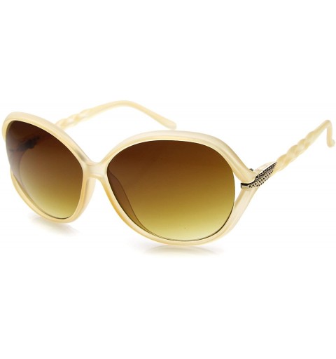 Butterfly Oversize Open Temple Twist Gradient Lens Butterfly Sunglasses 62mm - Creme-gold / Amber - C2127Y60NT7 $13.20