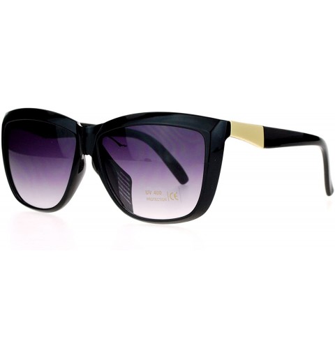 Cat Eye Diva Womens Oversize Cat Eye Butterfly Plastic Sunglasses - Black - CR122KQ8BXL $10.42