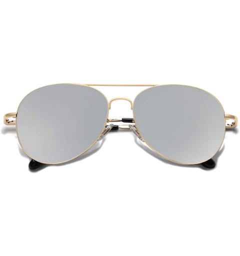 Wayfarer Classic Aviator Mirrored Flat Lens Sunglasses Metal Frame with Spring Hinges SJ1030 - CU12IZSHVYX $13.02
