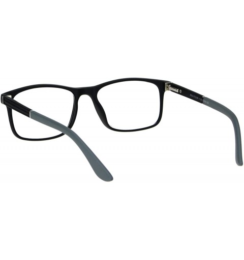Rectangular Mens Narrow Rectangular Thin Plastic Horned Powered Reading Glasses - Black Grey - C218IGN2Y36 $10.96