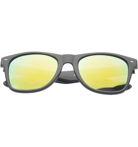 Round Retro Square Fashion Sunglasses in Black Frame Blue Lenses - Light Green - CU11OJZAWVZ $12.40