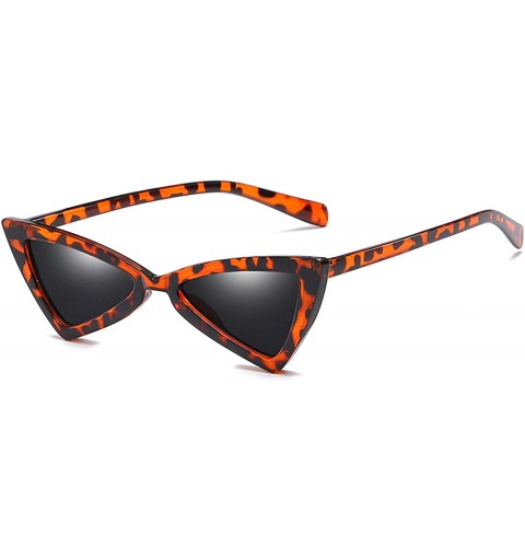 Sport Retro Triangle Sunglasses for women PC AC UV400 Sunglasses - Leopard - C018SZUEORE $31.89