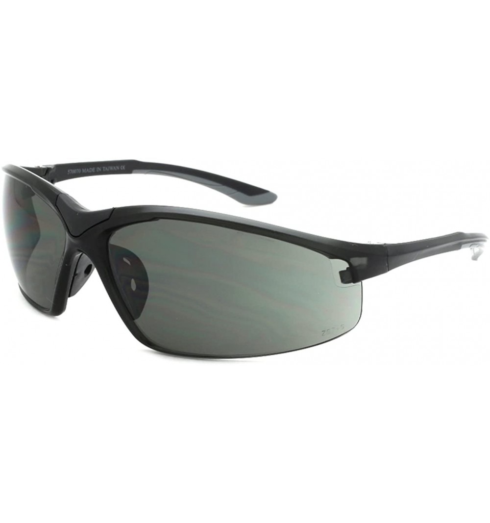 Sport Semi rimless Performance Sunglasses 570070 SD 1 - Clear Matte Black - C212NFITTPC $16.77