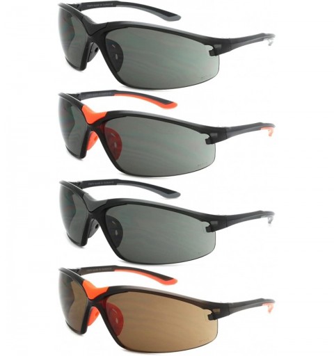Sport Semi rimless Performance Sunglasses 570070 SD 1 - Clear Matte Black - C212NFITTPC $16.77