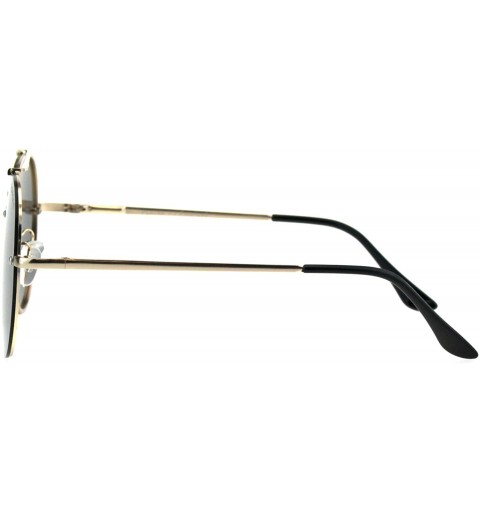 Aviator Polarized Lens Aviator Sunglasses Unisex Metal Top Bar Light Frame - Gold (Black) - CN18QDUSS8E $11.27