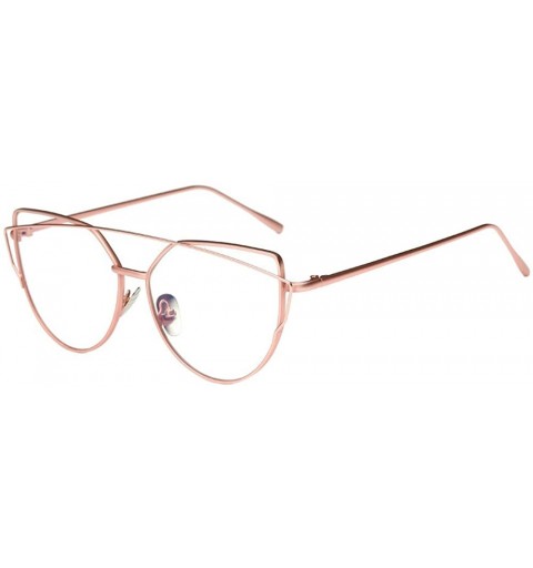 Goggle Glasses for Women Men Irregular Wire Glasses Retro Glasses Eyewear Metal Glasses Goggles - Pink - CE18ONQX7TI $6.87