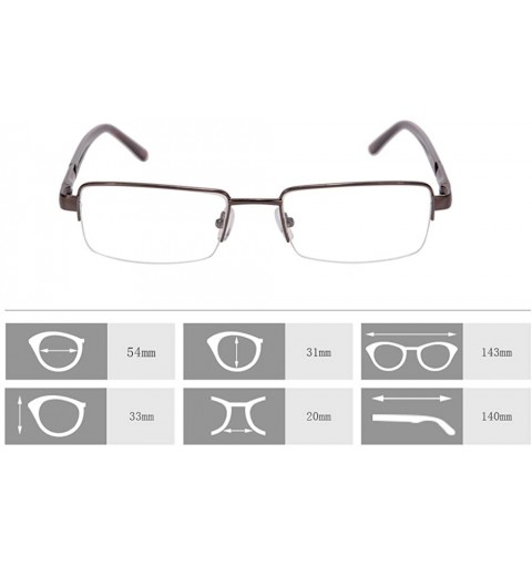 Rectangular Metal Frame Blue Light Blocking Reading Glasses 1.56 Lenses-6334 - CZ17YI8L2WK $29.86
