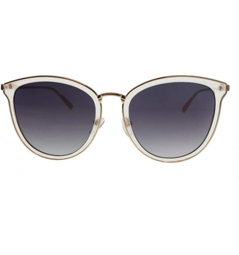 Square Luxury Metal Frame Cateye Sunglasses Includes Microfiber Pouch - Clear / Smoke - CQ196QWSTRS $13.88