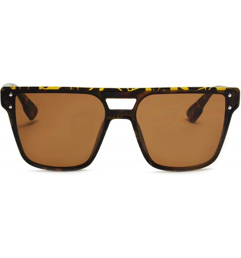 Aviator ADE Square Sunglasses for Men - Stylish Squared Glasses with UV Sun Protection - Remix - Tortoise - CN18I4EI0H2 $8.15