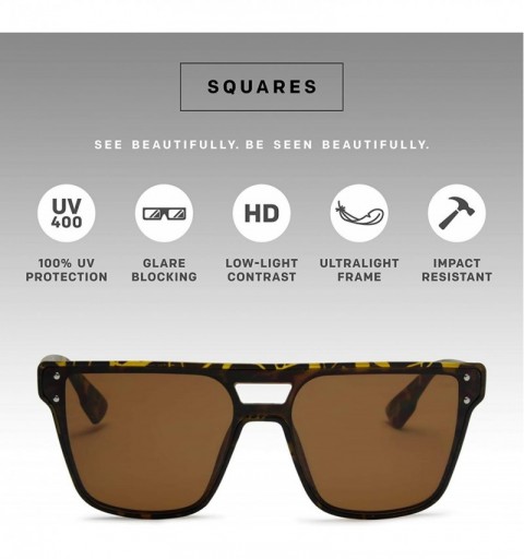 Aviator ADE Square Sunglasses for Men - Stylish Squared Glasses with UV Sun Protection - Remix - Tortoise - CN18I4EI0H2 $8.15