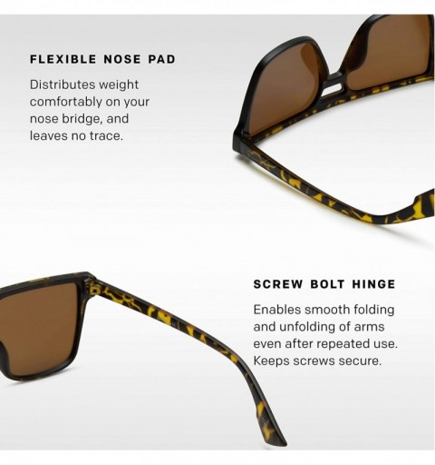 Aviator ADE Square Sunglasses for Men - Stylish Squared Glasses with UV Sun Protection - Remix - Tortoise - CN18I4EI0H2 $8.15