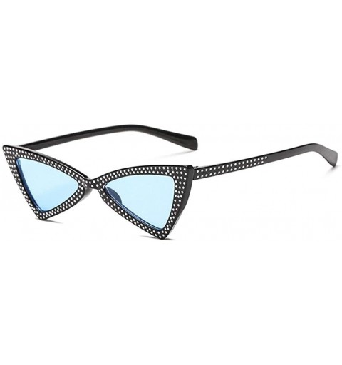 Butterfly Triangle Sunglasses Women Sunshade Rhinestone Butterfly Frame Cat Eye Sun Glasses Female Black Eyewear UV400 - CV19...