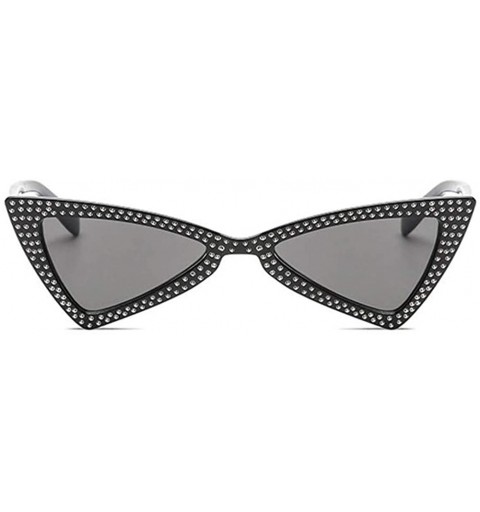 Butterfly Triangle Sunglasses Women Sunshade Rhinestone Butterfly Frame Cat Eye Sun Glasses Female Black Eyewear UV400 - CV19...
