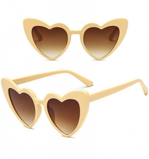 Oversized Unisex Vintage style Heart Sunglasses Super Cat Eye Triangle Retro Womens Mens Cobain Jackie O Clout Mod Trendy - C...