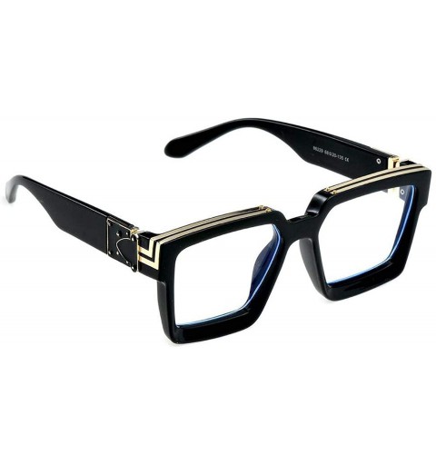 Semi-rimless Square Luxury Sunglasses Men Women Fashion UV400 Glasses - C3 Black Clear - CR198A5RY3Z $34.97