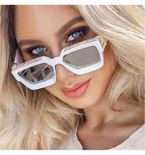 Semi-rimless Square Luxury Sunglasses Men Women Fashion UV400 Glasses - C3 Black Clear - CR198A5RY3Z $34.97