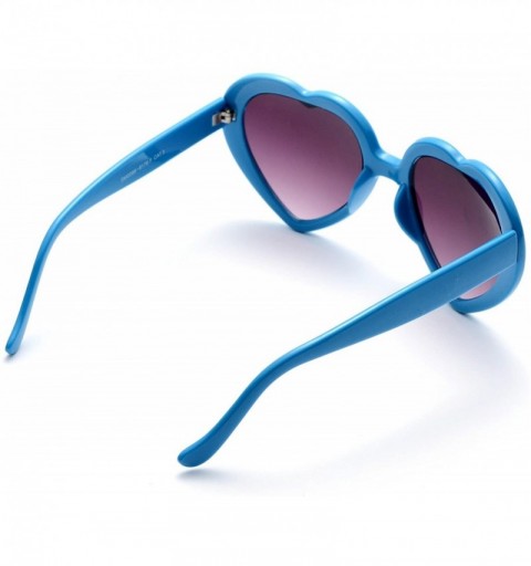 Rimless 6 Neon Colors Heart Shape Party Favors Sunglasses - Multi Packs - 6-pack Blue - CX18DZE7IZ3 $10.75