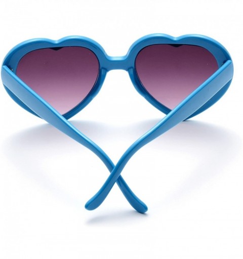 Rimless 6 Neon Colors Heart Shape Party Favors Sunglasses - Multi Packs - 6-pack Blue - CX18DZE7IZ3 $10.75