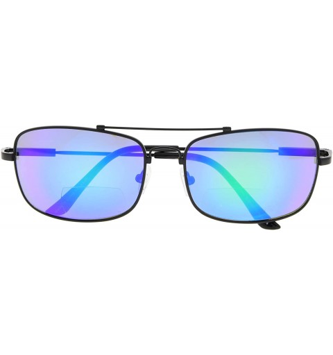 Rectangular Lightweight Flexible Bifocal Sunglasses - Green-mirror - CS18NLI24WM $24.68