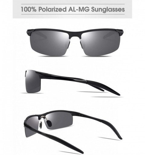 Sport Men's Driving Polarized Sport Sunglasses Al-Mg Metal Frame Ultra Light - Gray - CL18GAIT82M $16.82