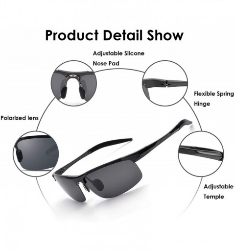 Sport Men's Driving Polarized Sport Sunglasses Al-Mg Metal Frame Ultra Light - Gray - CL18GAIT82M $16.82
