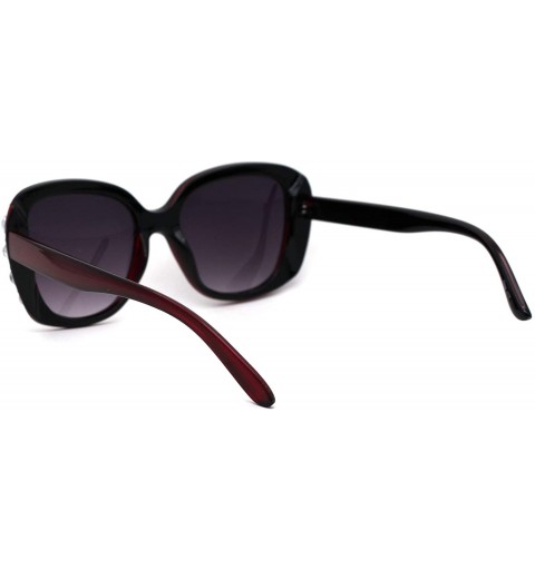 Butterfly Womens Large Rhinestone Jewel Trim Butterfly Diva Sunglasses - Red Smoke - CC19624LU7K $13.71