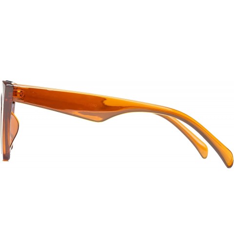 Square Women Vintage Cateye Sunglasses Square Lens UV400 - Brown - CO18ZXOZMYU $10.61