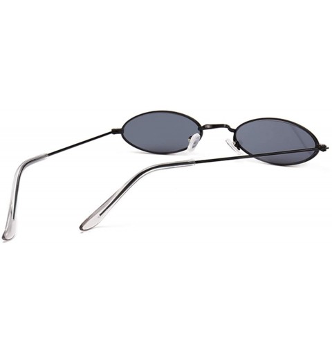 Semi-rimless Fashion Women Sunglasses Famous Oval Sun Glasses Female Metal Round Rays Frames Small Cheap Eyewear - Blackgray ...