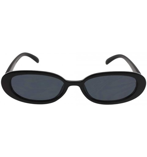 Oval Blair - Womens Fashion Skinny Slim Oval Sunglasses - Black - C7196QAR8W9 $9.18