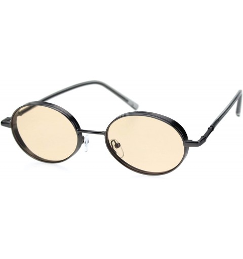 Oval Mens Oval Round Retro Ironic Dad Shade Luxury Sunglasses - Gunmetal Peach - CN18T44YCGU $10.52