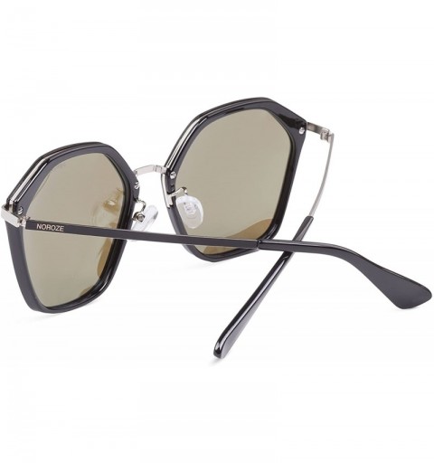 Square Women Sunglasses Polarized Retro Summer Shades - Blue Mirror 01-75 - C018EDI57ME $20.91