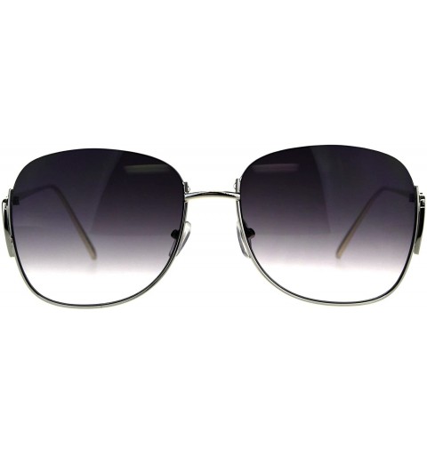 Rimless Womens Crop Top Exposed Lens Rectangular Metal Rim Sunglasses - Smoke - CT18D496O98 $14.99