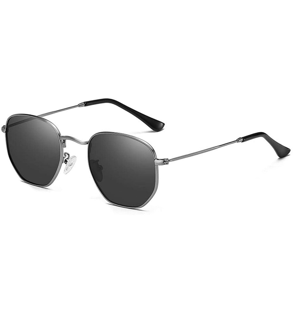 Round Classic Polarized Sunglasses Men Shades Women N Retro Sun Glasses StainlSteel Frames PA1279 - C2 Gun Black - CE197Y6ACO...