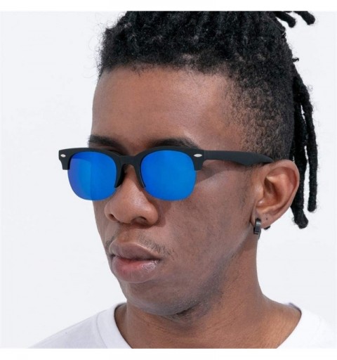 Rimless Men Women Polarized Sunglasses Semi Rimless Night-Vision Glasses Male Mirror Lens Driving Sport Goggle UV400 - CZ199L...