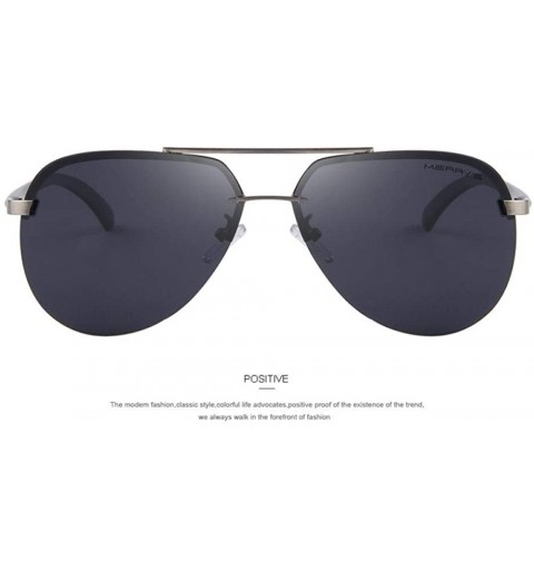 Aviator Men 100% Polarized Aluminum Alloy Frame Sunglasses Fashion Mens C01 Black - C02 Gray - C718XE0C5KO $27.59