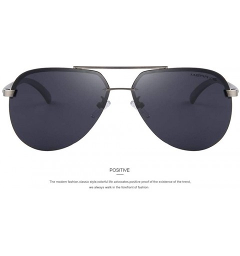 Aviator Men 100% Polarized Aluminum Alloy Frame Sunglasses Fashion Mens C01 Black - C02 Gray - C718XE0C5KO $14.33