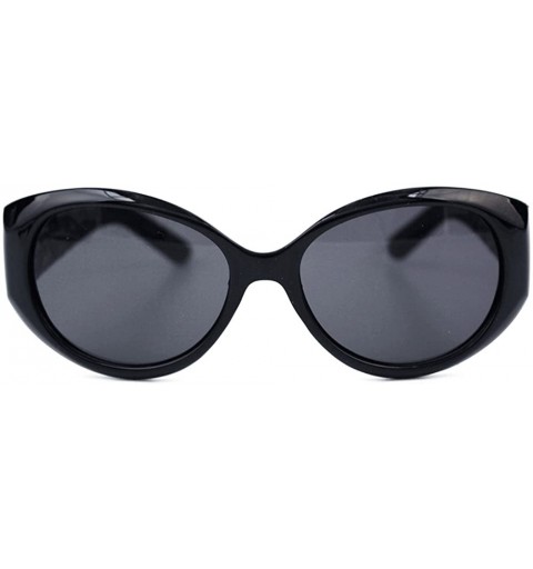 Oval Jackie O Round Oval Designer Cat Eye Sunglasses P4135 - Black Gold - CW17YSAK8X4 $10.17