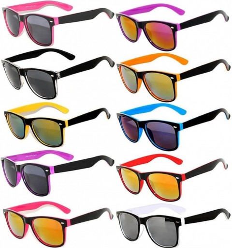 Wayfarer New Fashion Vintage Two - Tone Smoke Lens Sunglasses Retro 80's (10_Pairs - Smoke_Mirror - Smoke) - CR1228BXE3F $22.74