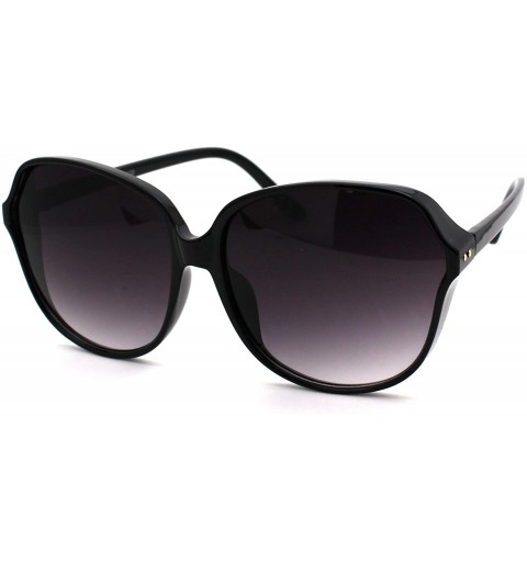 Oversized Womens 90s Side Visor Butterfly Plastic Sunglasses - Black Smoke - CI18UXQ73A9 $10.01
