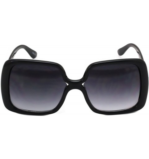 Oversized Oversized Square Jackie O Style Sunglasses Bold Vintage Retro Chic Fashion Glasses - Black - CQ18C3746XH $9.45