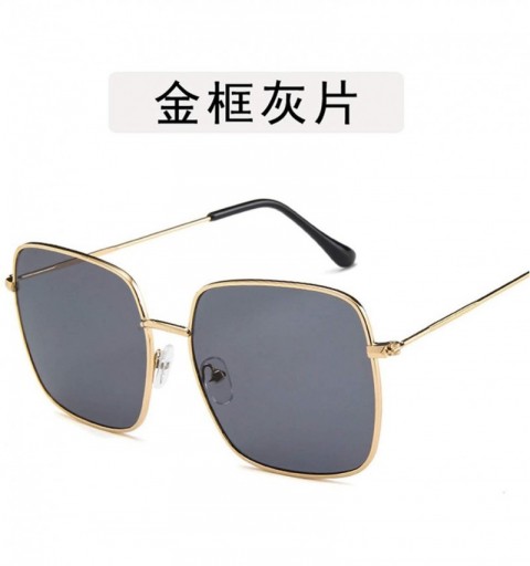 Shield Fashion Ladie Retro Square Eye Classic Women Sunglasses Tinted Color Lens Big Metal Frame Men Sun Glasses - 3 - C7198A...