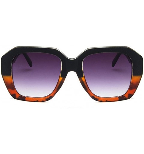 Square Unisex Sunglasses Fashion Bright Black Grey Drive Holiday Square Non-Polarized UV400 - Leopard Black - C718RH6SHTY $11.11