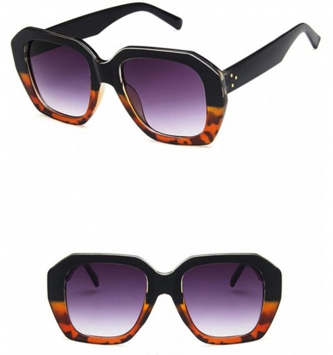 Square Unisex Sunglasses Fashion Bright Black Grey Drive Holiday Square Non-Polarized UV400 - Leopard Black - C718RH6SHTY $11.11