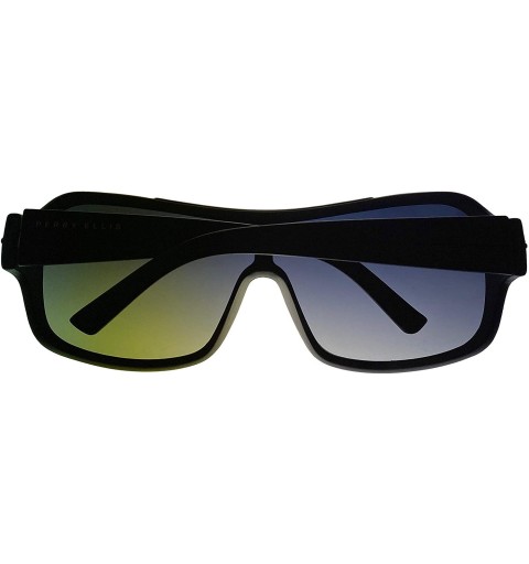 Shield Sunglasses Mens Black Plastic Shield - Smoke Gradient Lens PE11 1 - CK11DX15BLD $23.95