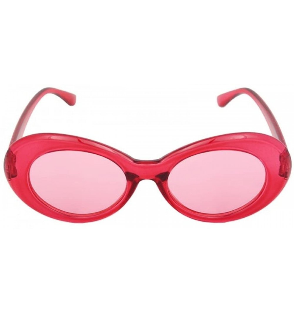 Round Clout Retro Round Celebrity Kurt Cobain Inspired Sunglasses - Red / Pink - C918E3N9DIM $11.95