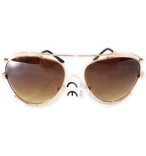 Aviator aviator sunglasses for women in different colors - Brown - CY18SU07S4Y $10.47